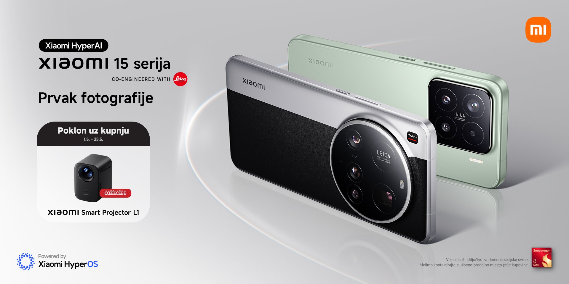 Xiaomi 15 na poklon Smart Projector L1